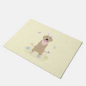 Osterhase Golden Retriever Fußmatte (Schrägansicht)