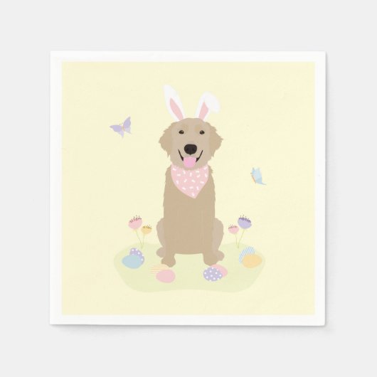 Osterhase Golden Retriever Serviette (Vorderseite)