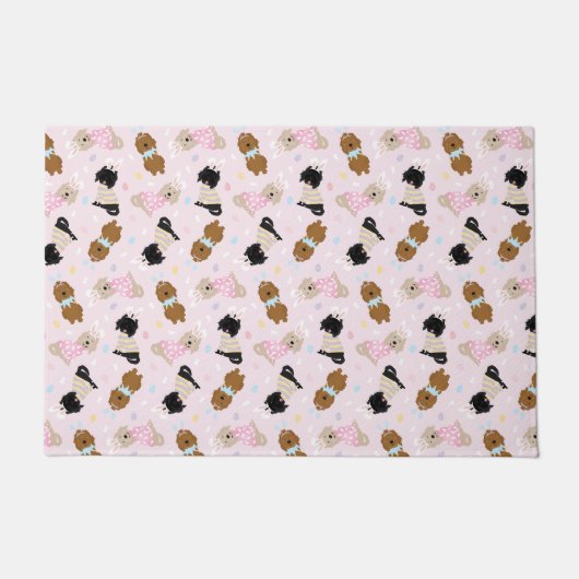 Osterhase Goldendoodle Hunde Fußmatte (Vorderseite)