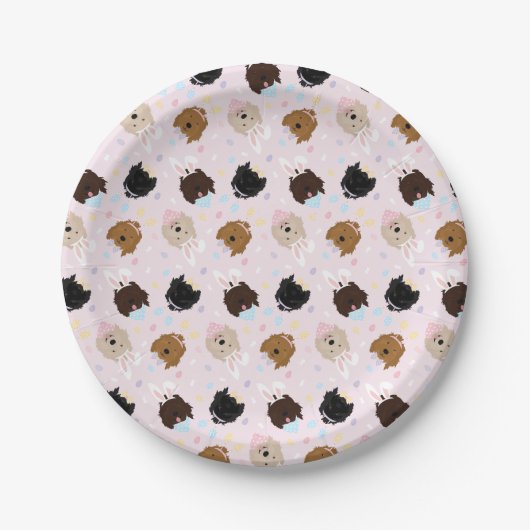 Osterhase Goldendoodle Hunde Pappteller (Vorderseite)