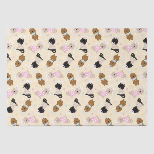 Osterhase Goldendoodle Hunde Seidenpapier (Vorderseite)