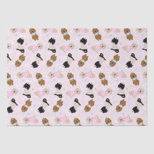 Osterhase Goldendoodle Hunde Seidenpapier (Vorderseite)