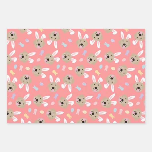 Osterhase Goldenes Retriever Muster Geschenkpapier Set (Vorderseite 2)