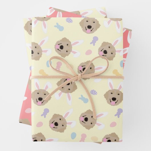 Osterhase Goldenes Retriever Muster Geschenkpapier Set (Beispiel)