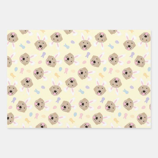 Osterhase Goldenes Retriever Muster Geschenkpapier Set (Vorderseite)