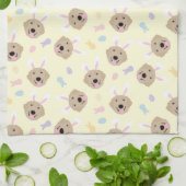 Osterhase Goldenes Retriever Muster Geschirrtuch (Gefaltet)