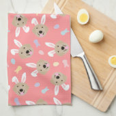 Osterhase Goldenes Retriever Muster Geschirrtuch (Viertel Falte)