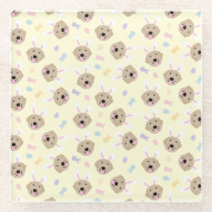 Osterhase Goldenes Retriever Muster Glasuntersetzer