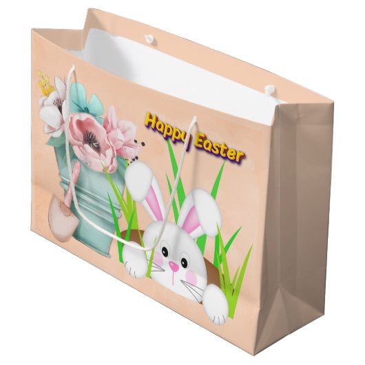 Osterhase Große Geschenktüte (Vorderseite Schrägansicht)