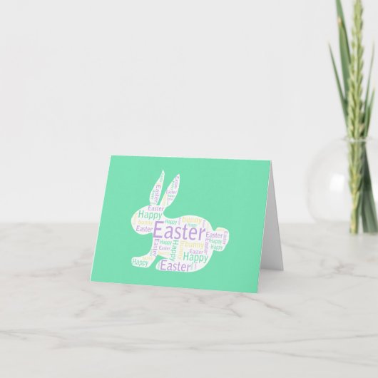 Osterhase, grün feiertagskarte (Vorderseite)
