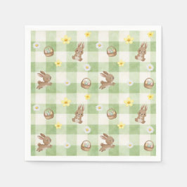Osterhase Grün Gingham Serviette