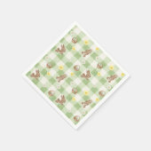 Osterhase Grün Gingham Serviette (Ecke)