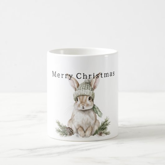 Osterhase Grüne Mütze Weihnachten Kaffeetasse (Mittel)