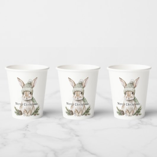 Osterhase Grüne Mütze Weihnachten Pappbecher (Multi)
