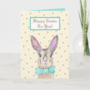 Osterhase Happy Easter im Vintage-Stil Karte