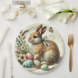 Osterhase Hase Ei Wasserfarbe Vintage Pappteller