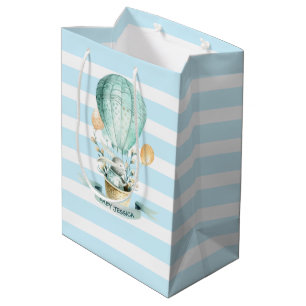 Osterhase Heißluftballon & Frühlingsblumen Mittlere Geschenktüte