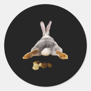Osterhase Hintern Schwanz lustiger Kot Jelly Beans Runder Aufkleber