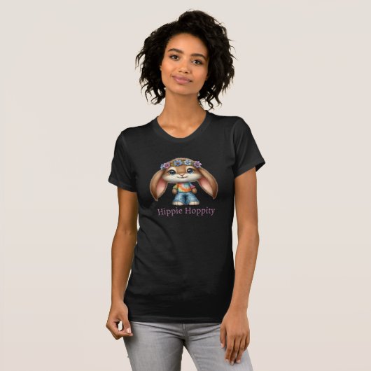Osterhase - Hippie Hoppity T-Shirt (Vorne ganz)