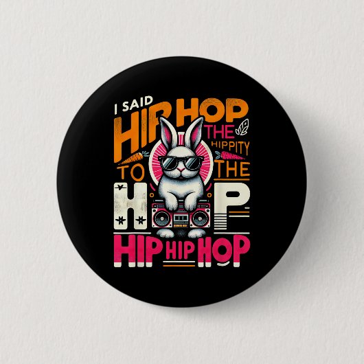 Osterhase Hippity Funny Girl Button (Vorderseite)