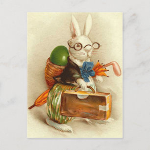 Osterhase-Hobo-Buntes-Ei-Koffer Feiertagspostkarte