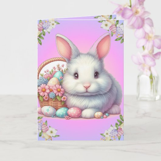 Osterhase Hübsche Pastete Karte (Orchidee)