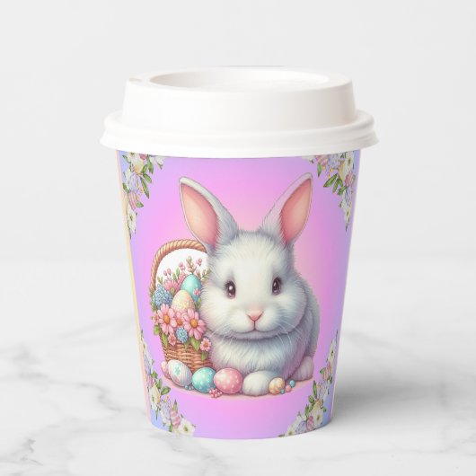 Osterhase Hübsche Pastete Pappbecher (Rückseite)