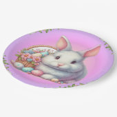 Osterhase Hübsche Pastete Pappteller (Schrägansicht)