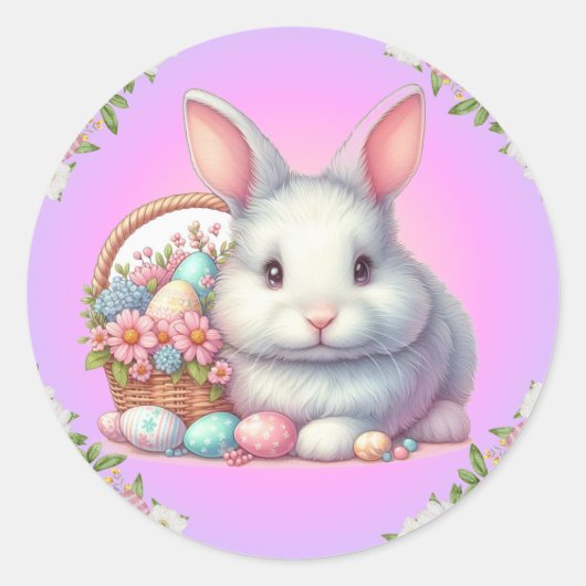 Osterhase Hübsche Pastete Runder Aufkleber (Vorderseite)