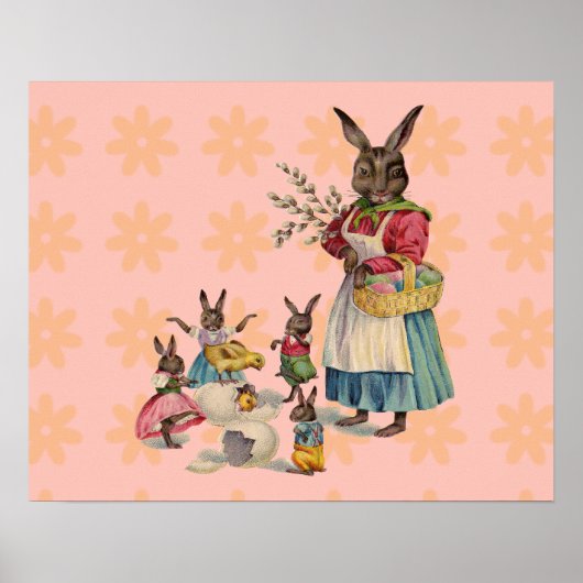 Osterhase Hühner Hase Eier Poster (Vorne)