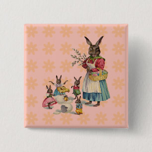 Osterhase Hühnerhase Eier Button