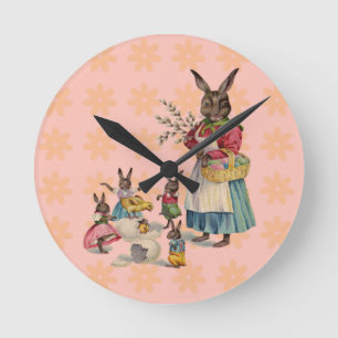 Osterhase Hühnerhase Eier Runde Wanduhr