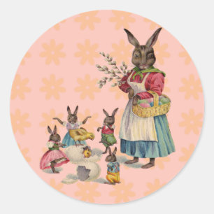 Osterhase Hühnerhase Eier Runder Aufkleber