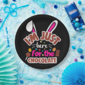 Osterhase Ich bin nur für die Schokolade hier Pappteller (Party)