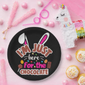 Osterhase Ich bin nur für die Schokolade hier Pappteller (Party)