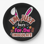 Osterhase Ich bin nur für die Schokolade hier Pappteller (Vorderseite)