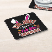 Osterhase Ich bin nur für die Schokolade hier Untersetzer (angewinkelt)