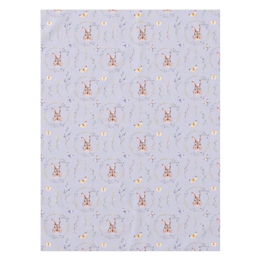 Osterhase im Blumenkranz Tischdecke (Vorderseite)