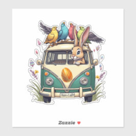 Osterhase im Bus mit Vogelfreunden - Frühjahr 2008 Aufkleber
