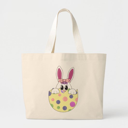 Osterhase im Ei Jumbo Stoffbeutel (Vorne)