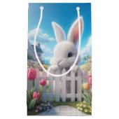 Osterhase im Frühjahrsgarten Kleine Geschenktüte (Vorderseite)