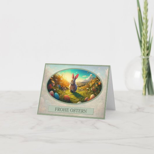 Osterhase im Frühlingszauber Karte (Vorderseite)