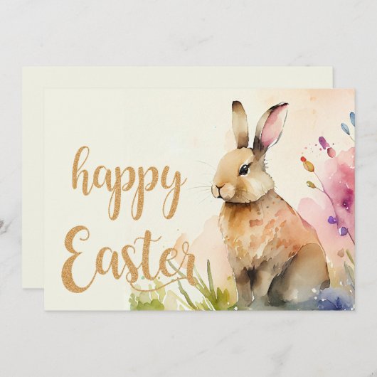 Osterhase im Garten Feiertagskarte (Vorne/Hinten)