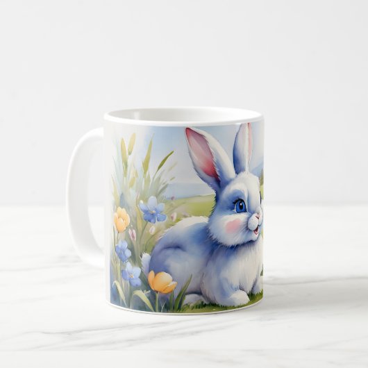 Osterhase im Garten, Ostern Kaffeetasse (Vorderseite Links)