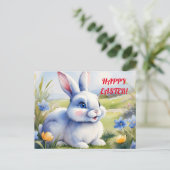 Osterhase im Garten, Ostern Postkarte (Stehend Vorderseite)