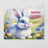 Osterhase im Garten, Ostern Postkarte (Vorderseite)