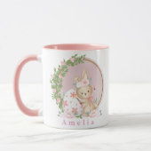 Osterhase im Garten personalisierter Becher Tasse (Links)