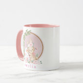 Osterhase im Garten personalisierter Becher Tasse (Vorderseite Links)