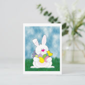 Osterhase im Gras Feiertagspostkarte (Stehend Vorderseite)