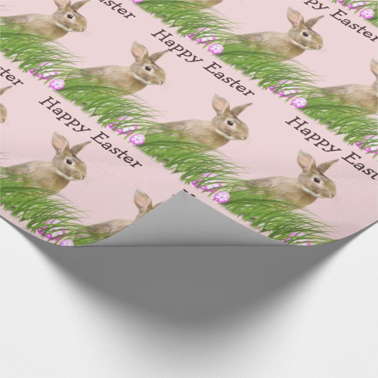 Osterhase im Gras mit Eiern Geschenkpapier (Ecke)
